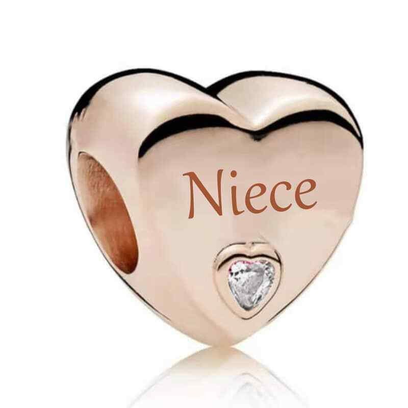 S925 Rose Gold Mother Daughter Nanna Niece Sister Sterling Silver Charm Collection