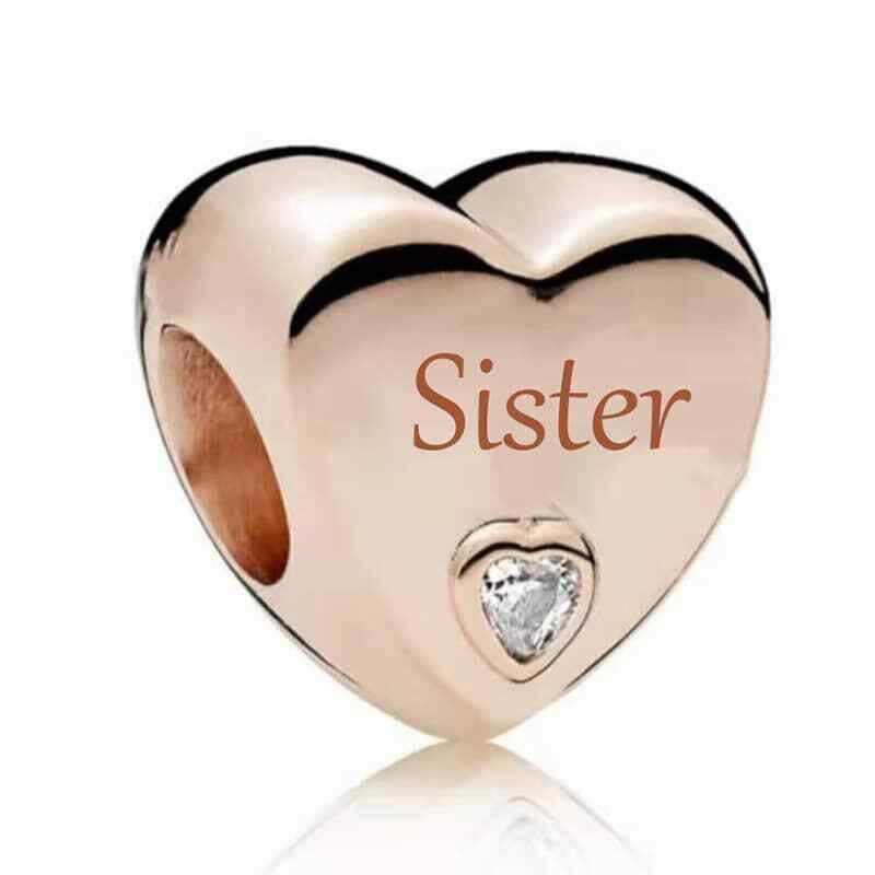 S925 Rose Gold Mother Daughter Nanna Niece Sister Sterling Silver Charm Collection