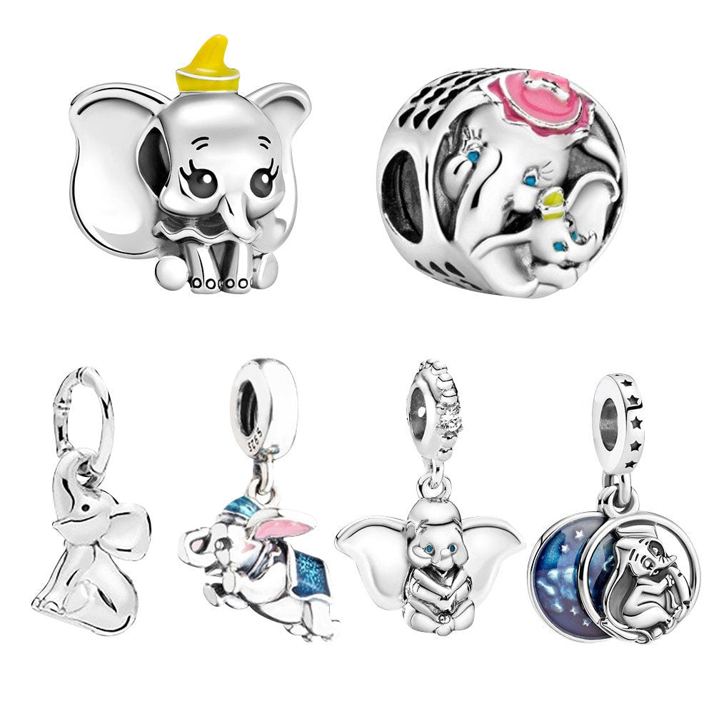 S925 Disney Dumbo Ellie the Elephant Sterling Silver Charms Collection