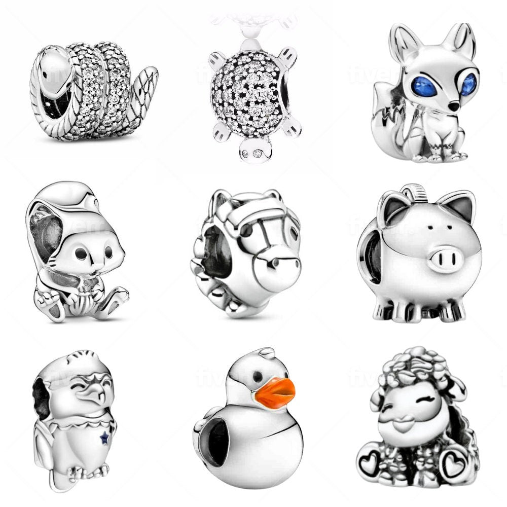 S925 Animals Beads Sterling Silver Charms Collection