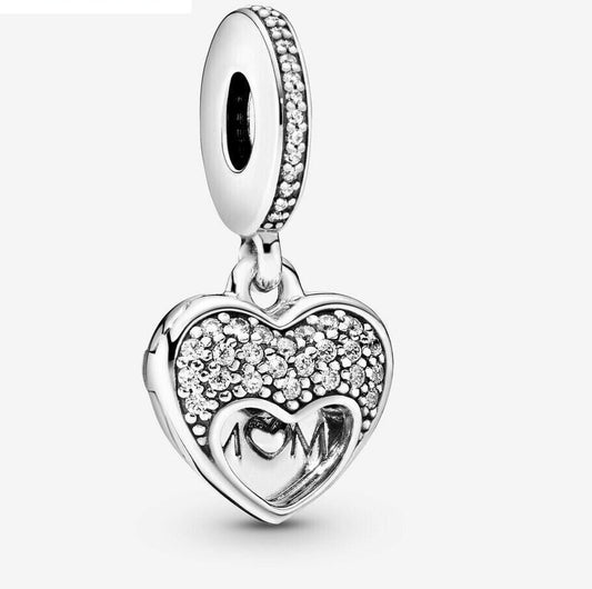 I Love My Mum Dangle Charm Hallmarked S925 Sterling Silver