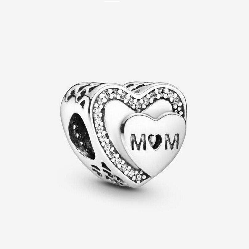 S925 Mother Mom Mum Heart Sterling Silver Charm Collection