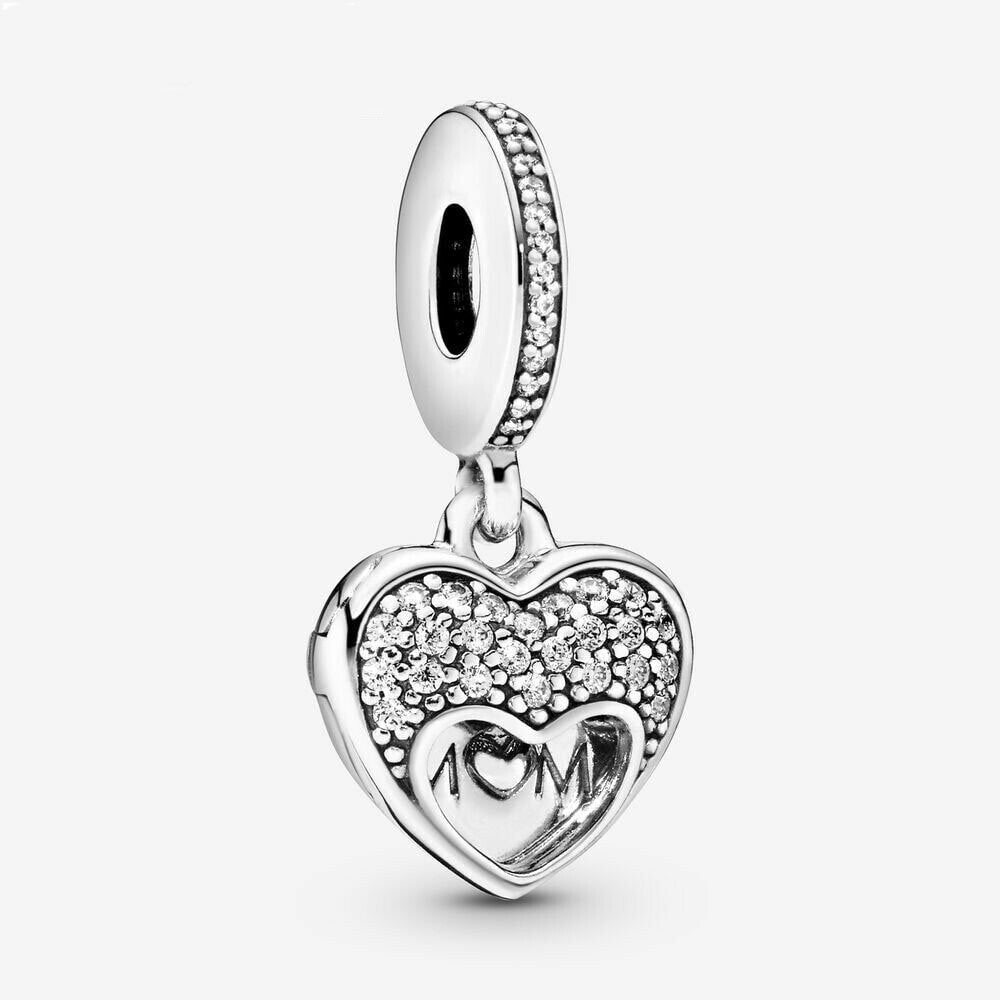 S925 Family Tree Mom Daughter Best Friend Angel Sterling Silver Charm Collection