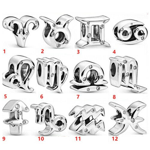 S925 Zodiac Sterling Silver Charm Collection