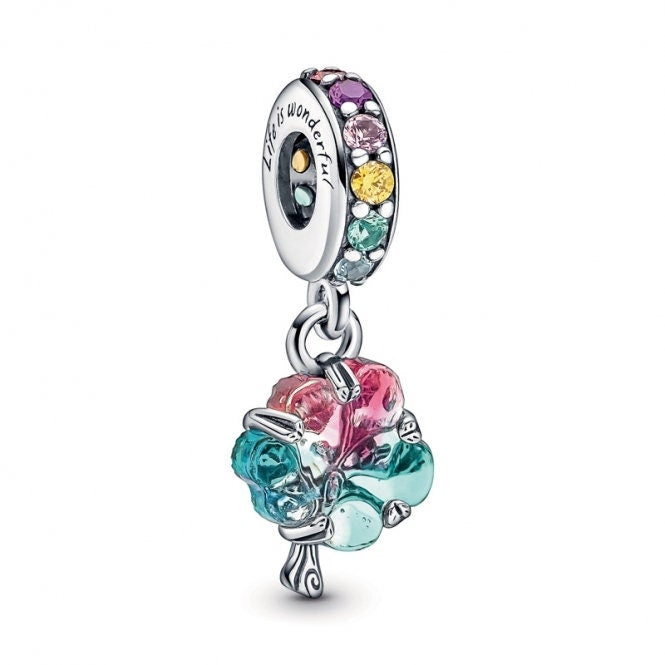 S925 Pansy Flowers Cute Caterpillar Cute Chick Butterfly Regal Crown Sterling Silver Charms Collection