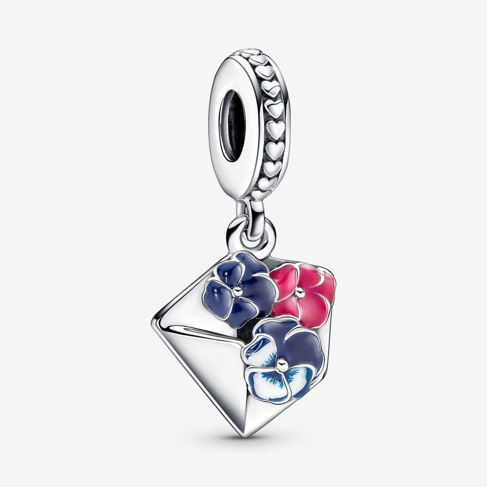 S925 Pansy Flowers Cute Caterpillar Cute Chick Butterfly Regal Crown Sterling Silver Charms Collection