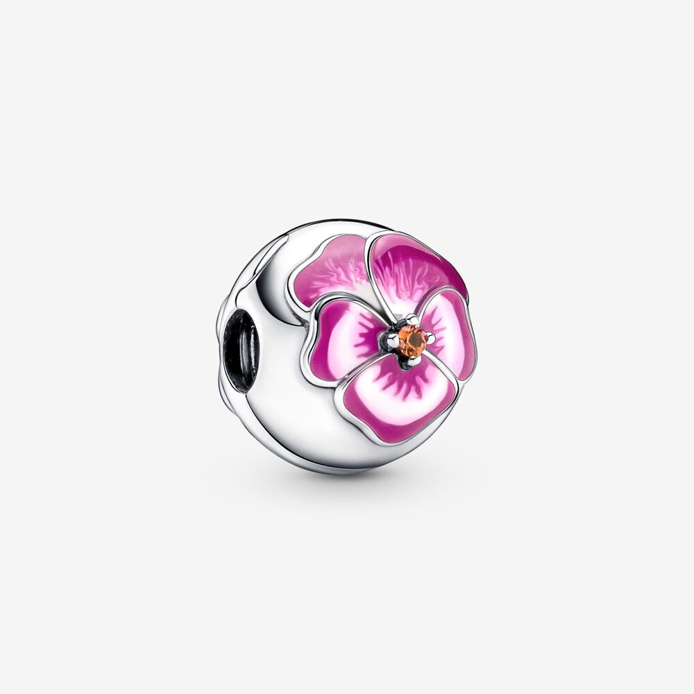 S925 Pansy Flowers Cute Caterpillar Cute Chick Butterfly Regal Crown Sterling Silver Charms Collection