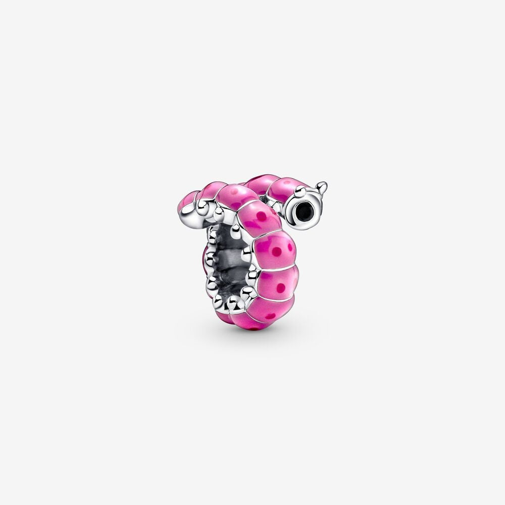 S925 Pansy Flowers Cute Caterpillar Cute Chick Butterfly Regal Crown Sterling Silver Charms Collection