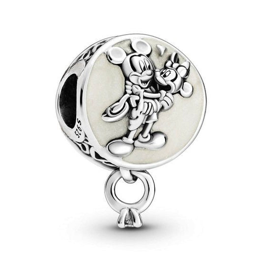 Disney Mickey Minnie Eternal Love Charm Hallmarked S925 Sterling Silver