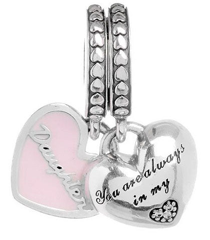 Mother Daughter Duo Dangle Charms Hallmarked S925 Sterling Silver