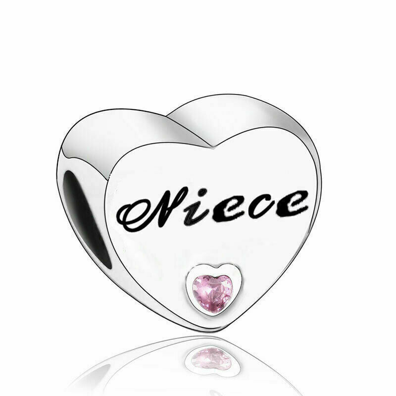 Niece Heart Charm Hallmarked S925 Sterling Silver