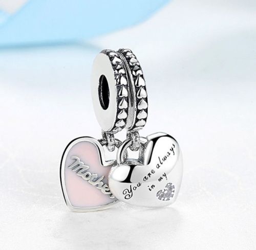 S925 Family Tree Mom Daughter Best Friend Angel Sterling Silver Charm Collection